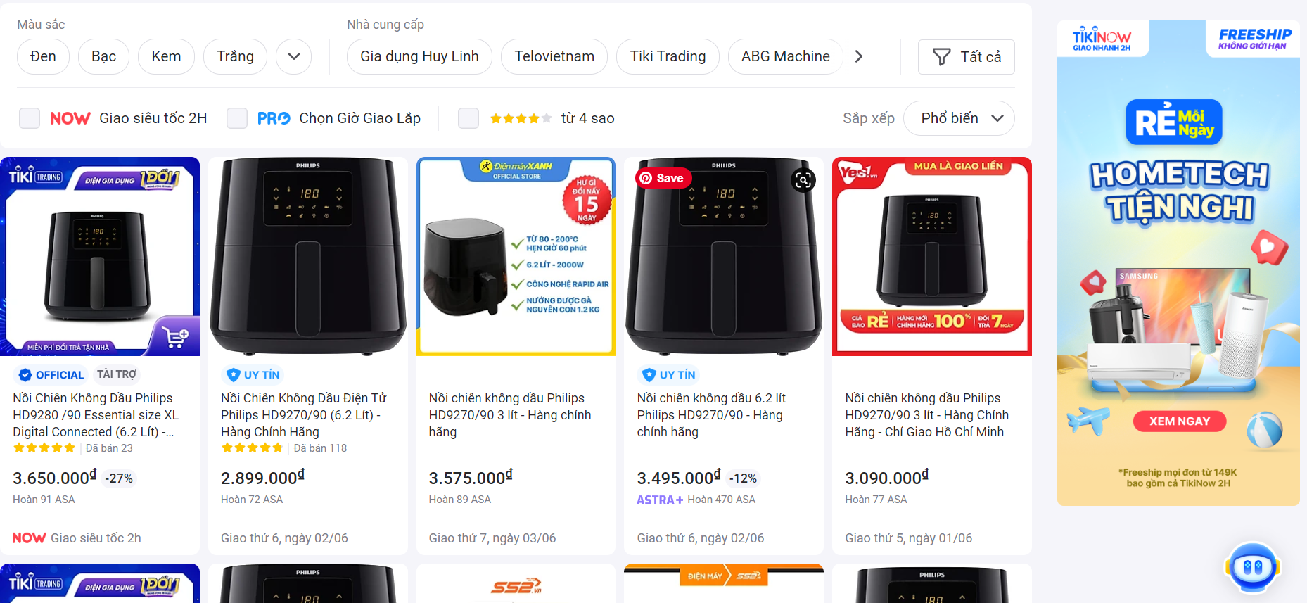 [Review] Nồi chiên không dầu 6.2 lít philips hd9270/90